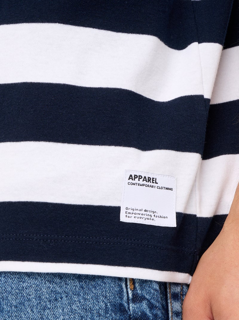 T-shirt a righe a maniche corte Blu - Kiabi