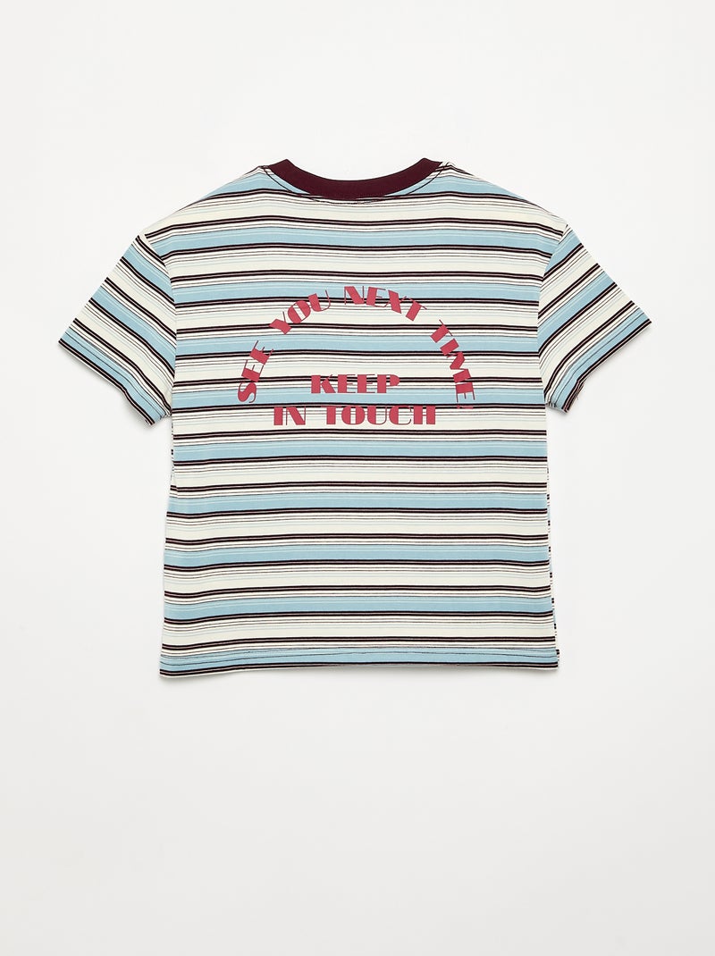 T-shirt a righe a maniche corte Blu - Kiabi