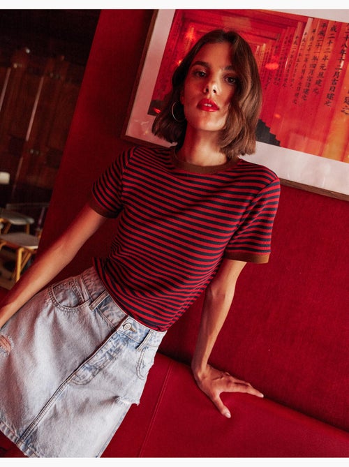 T-shirt a righe a maniche corte, mo fashion - Kiabi T-shirt a righe a maniche corte, mo fashion - Kiabi