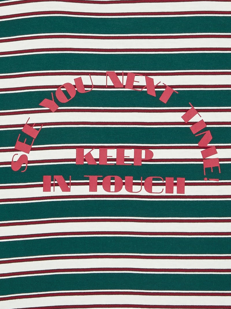 T-shirt a righe a maniche corte Verde - Kiabi