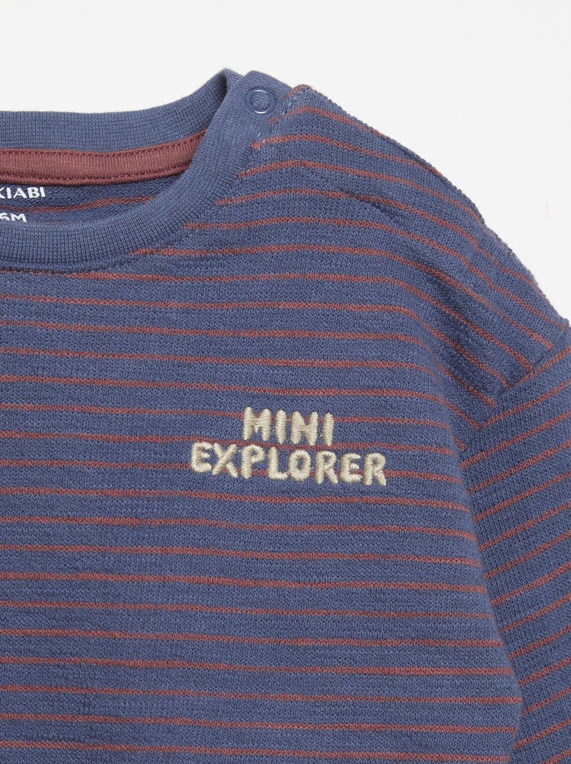 T-shirt a righe a maniche lunghe Blu - Kiabi