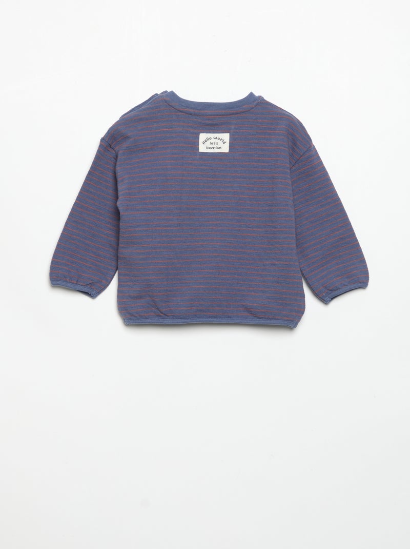 T-shirt a righe a maniche lunghe Blu - Kiabi