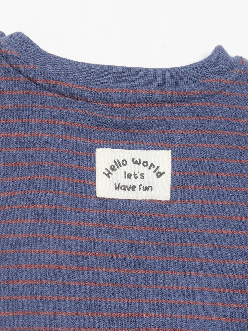 T-shirt a righe a maniche lunghe Blu - Kiabi