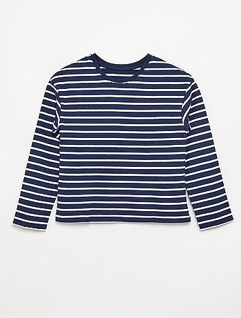 T-shirt a righe a maniche lunghe