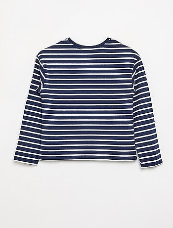 T-shirt a righe a maniche lunghe
