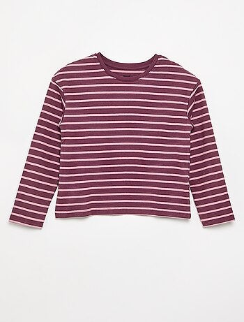 T-shirt a righe a maniche lunghe