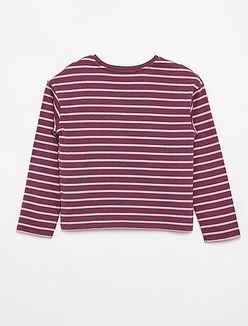 T-shirt a righe a maniche lunghe