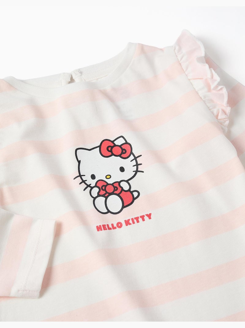 T-shirt a righe a maniche lunghe con hello kitty Rosa chiaro - Kiabi