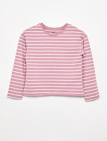 T-shirt a righe a maniche lunghe