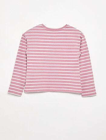 T-shirt a righe a maniche lunghe