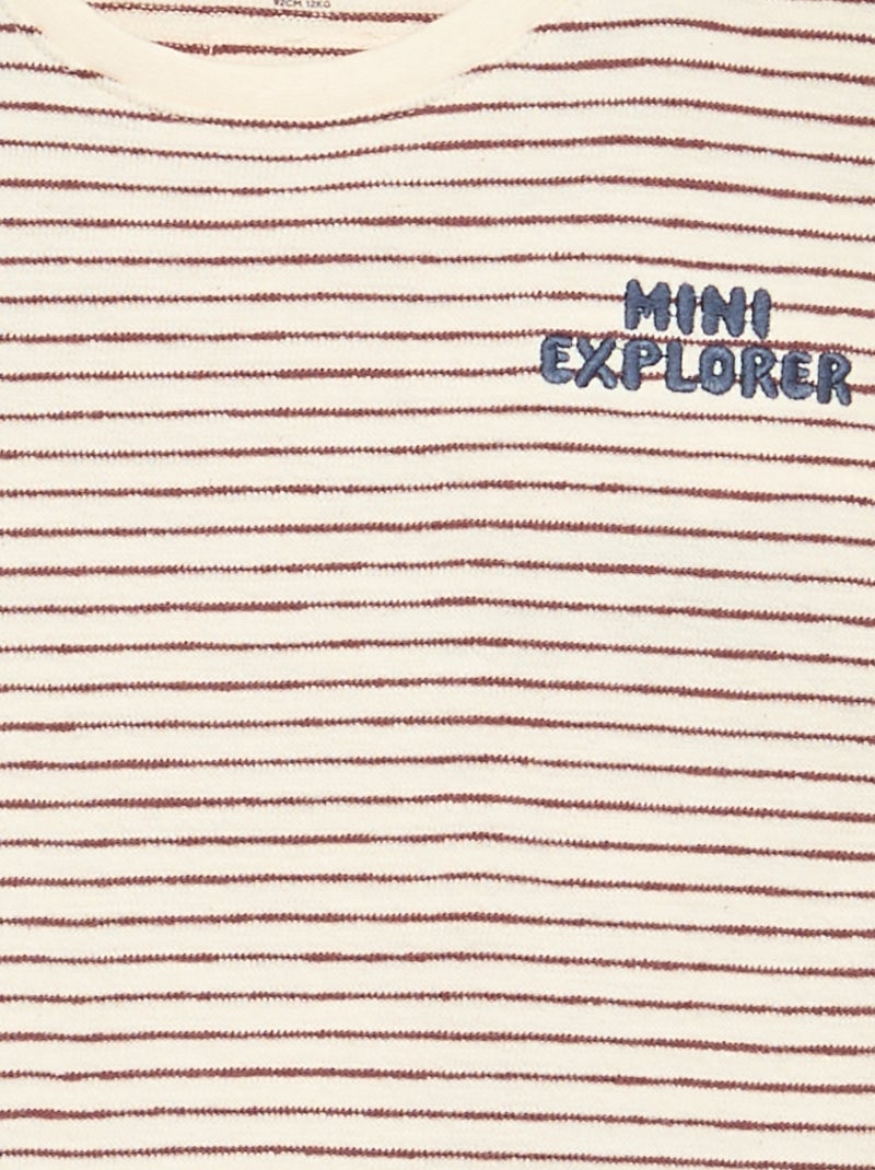 T-shirt a righe a maniche lunghe Rosso - Kiabi