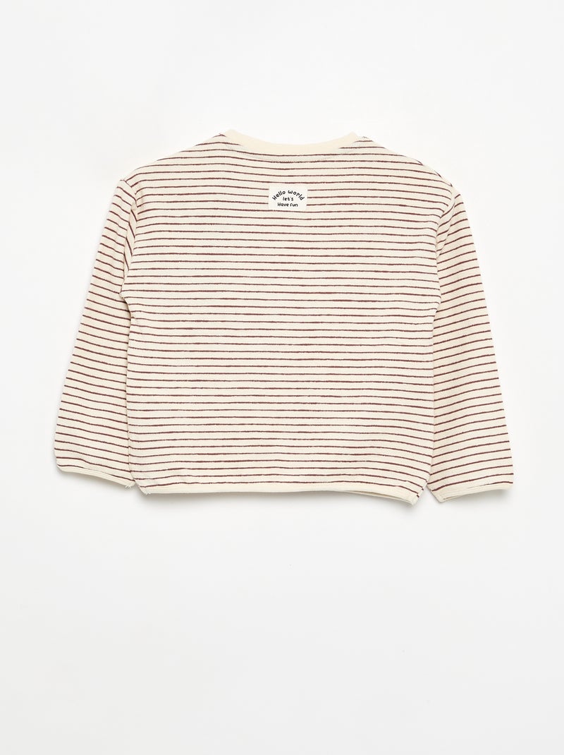 T-shirt a righe a maniche lunghe Rosso - Kiabi