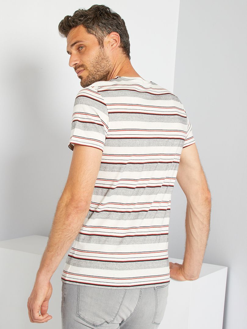 T-shirt a righe a maniche corte rossa da donna, Primavera/Estate 2026