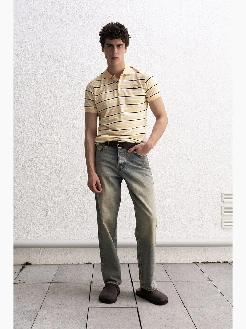 T-shirt a righe con colletto polo e bottoni giesto Ambra - Kiabi