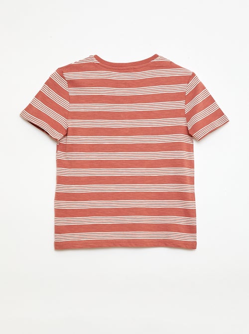 T-shirt a righe con collo alla tunisina - Kiabi