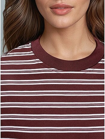T-shirt a righe con girocollo e maniche lunghe busem