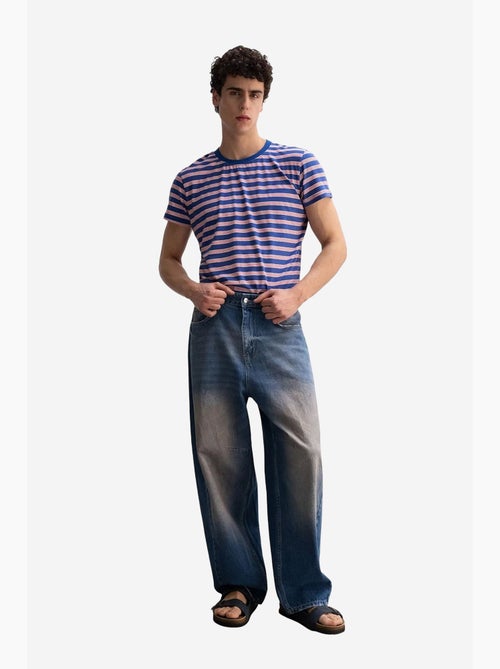 T-shirt a righe con girocollo giesto - Kiabi