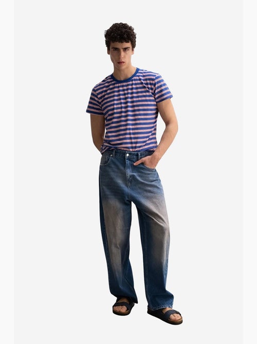 T-shirt a righe con girocollo giesto - Kiabi