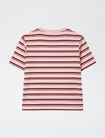 T-shirt a righe con patch 'Hello Kitty'