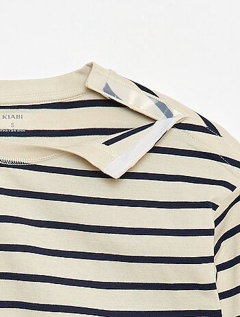 T-shirt a righe con spalla con velcro - So Easy