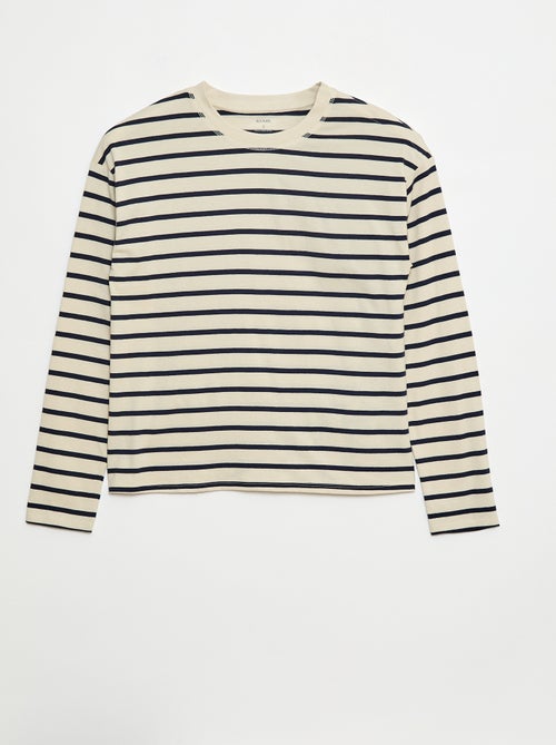 T-shirt a righe con spalla con velcro - So Easy - Kiabi