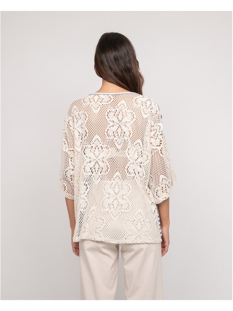 T-shirt a righe dorso traforato FINLEY Blu - Kiabi