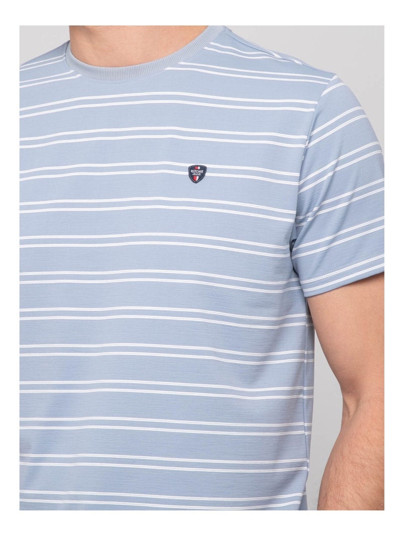 T-shirt a righe fini marinière NERLANDO Blu - Kiabi