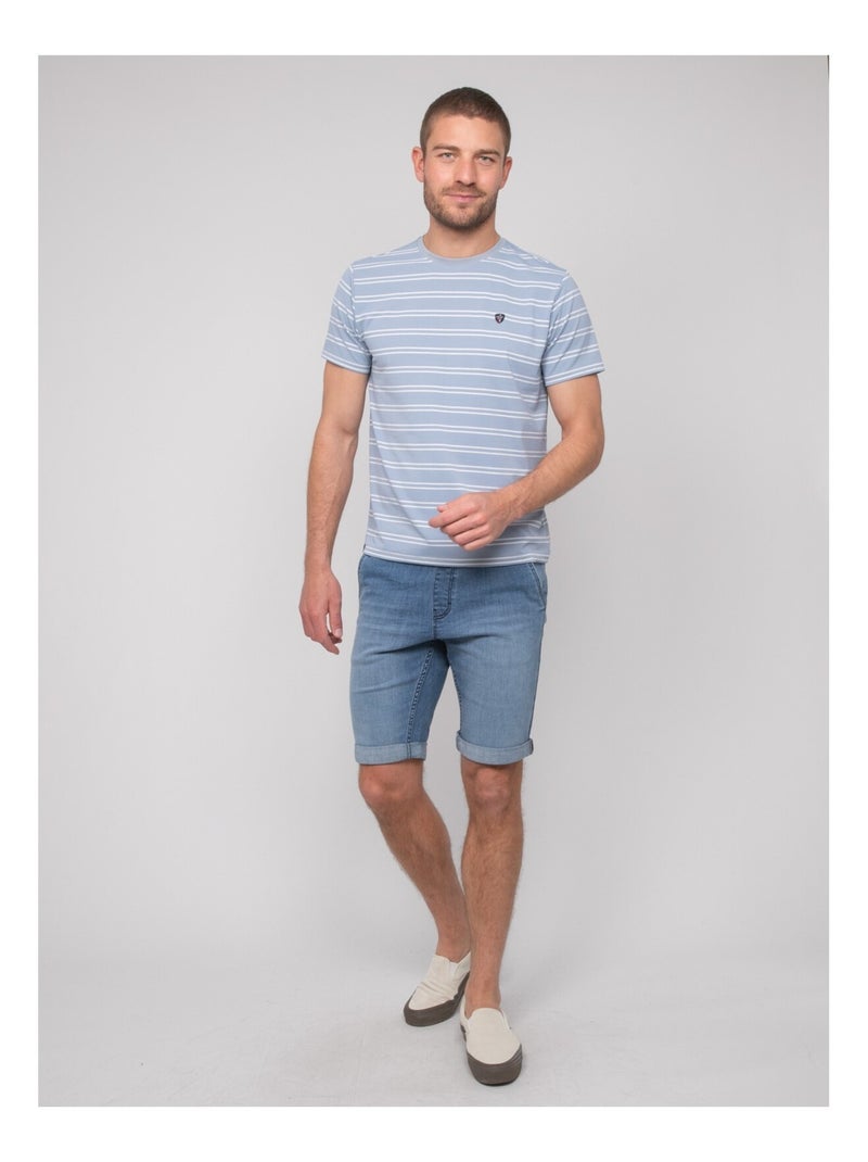 T-shirt a righe fini marinière NERLANDO Blu - Kiabi