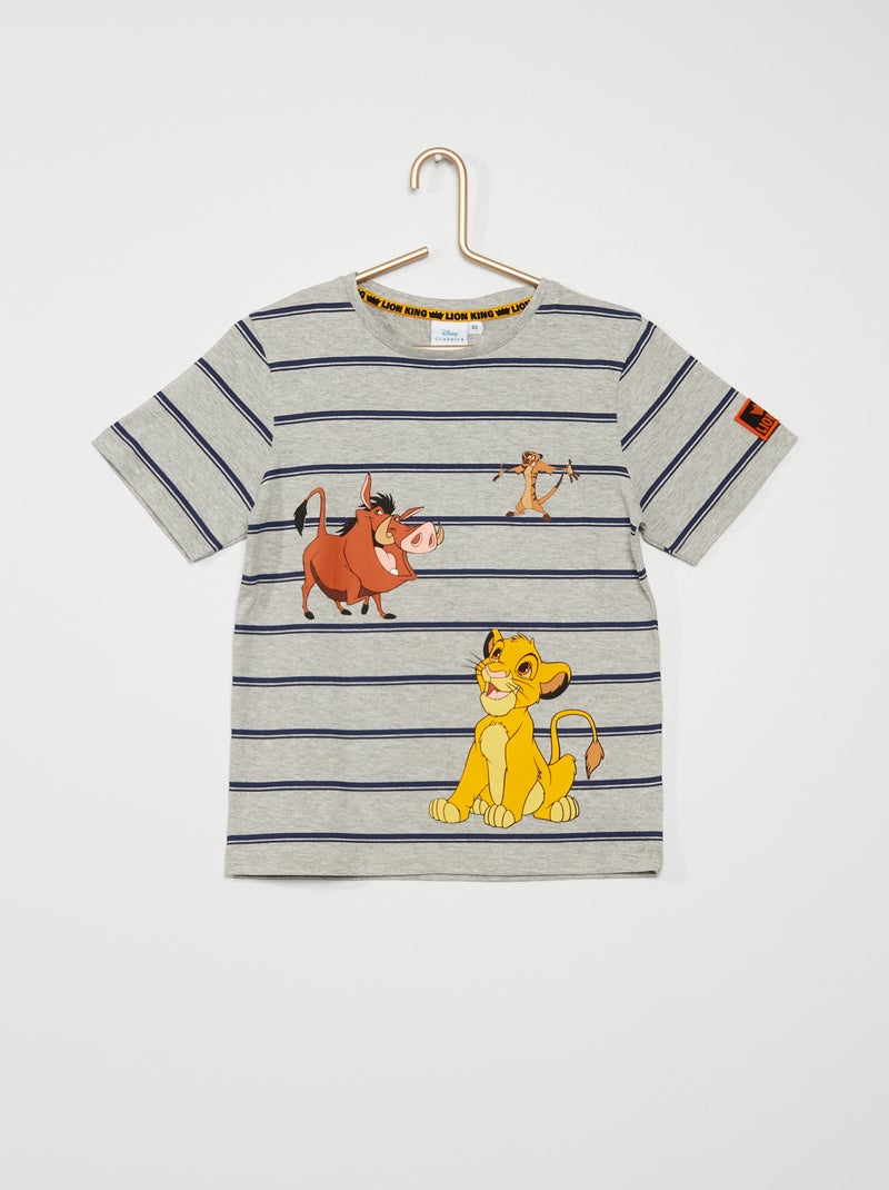 T-shirt a righe 'Il Re Leone' grigio - Kiabi