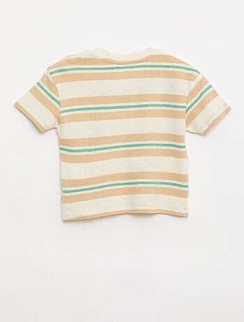 T-shirt a righe in jersey di cotone e lino