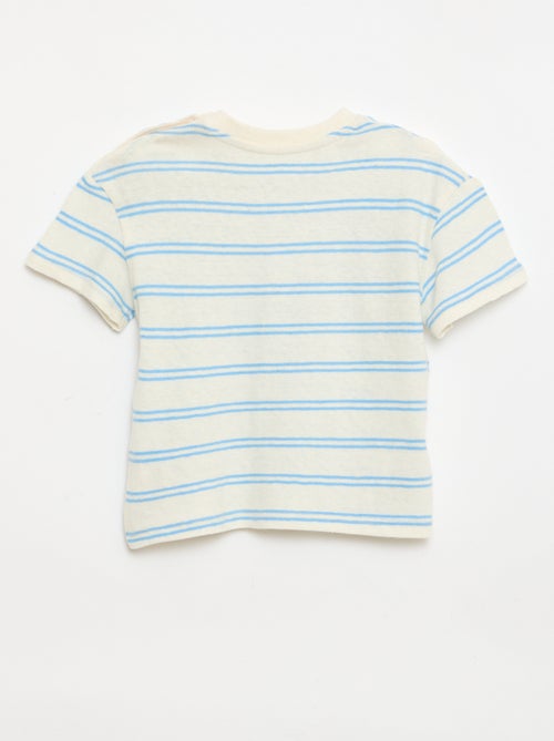 T-shirt a righe in jersey di cotone e lino - Kiabi