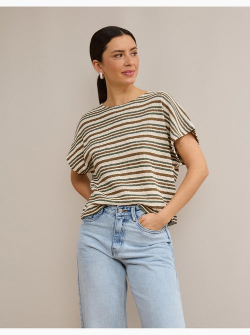T-shirt a righe in maglia rustica, mo fashion - Kiabi