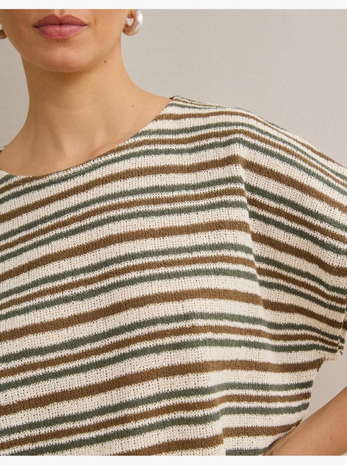 T-shirt a righe in maglia rustica, mo fashion - Kiabi