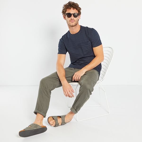 T-shirt a righe jacquard uomo - blu - Kiabi - 8,00€
