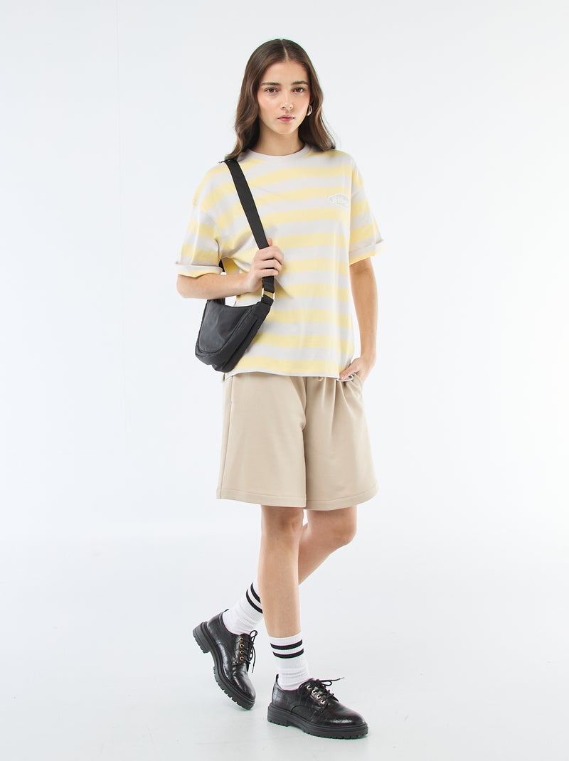 T-shirt a righe larghe Grigio - Kiabi