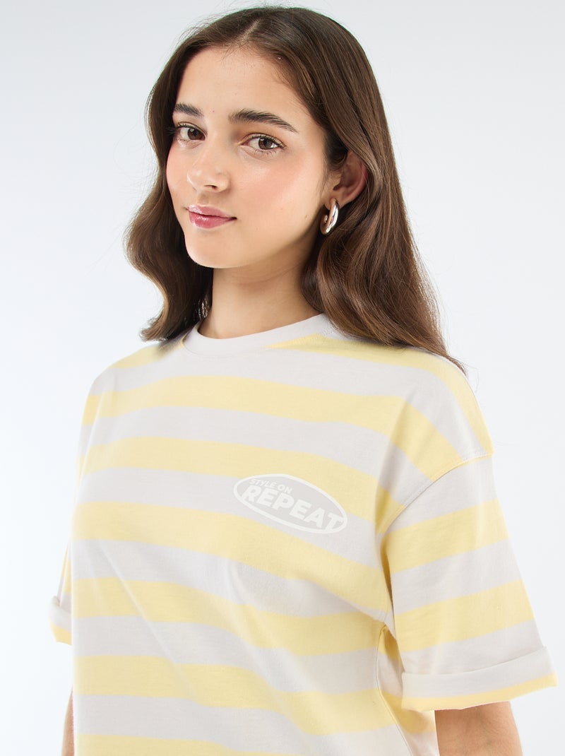 T-shirt a righe larghe Grigio - Kiabi