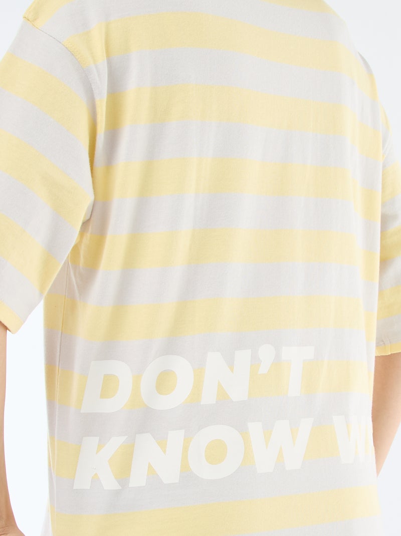 T-shirt a righe larghe Grigio - Kiabi