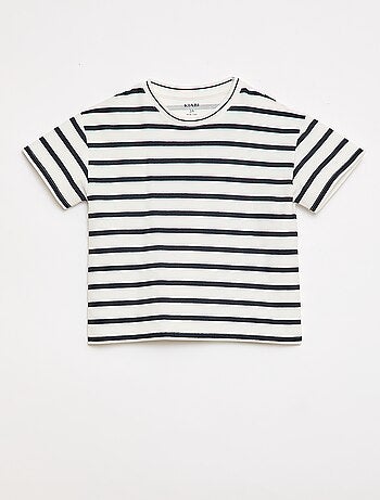 T-shirt a righe maniche corte in cotone