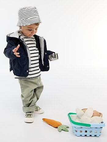 T-shirt a righe maniche corte in cotone