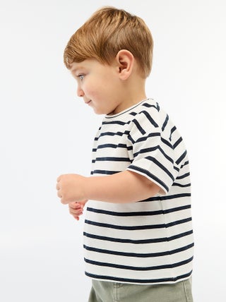 T-shirt a righe maniche corte in cotone