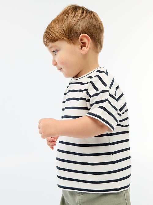 T-shirt a righe maniche corte in cotone - Kiabi