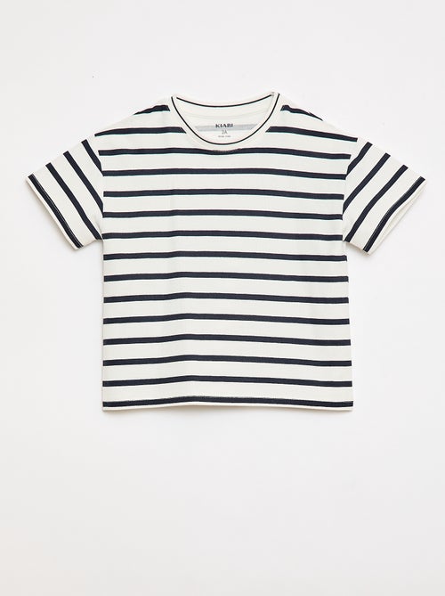 T-shirt a righe maniche corte in cotone - Kiabi