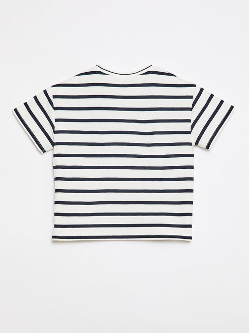 T-shirt a righe maniche corte in cotone - Kiabi
