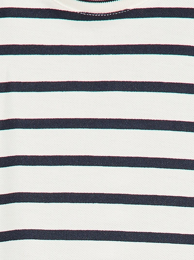 T-shirt a righe maniche corte in cotone Bianco - Kiabi