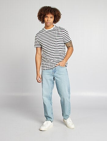 T-shirt a righe maniche corte scollo tondo