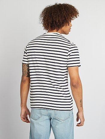 T-shirt a righe maniche corte scollo tondo