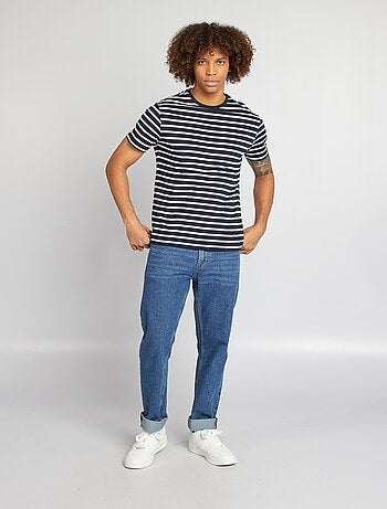 T-shirt a righe maniche corte scollo tondo
