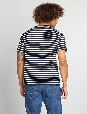 T-shirt a righe maniche corte scollo tondo