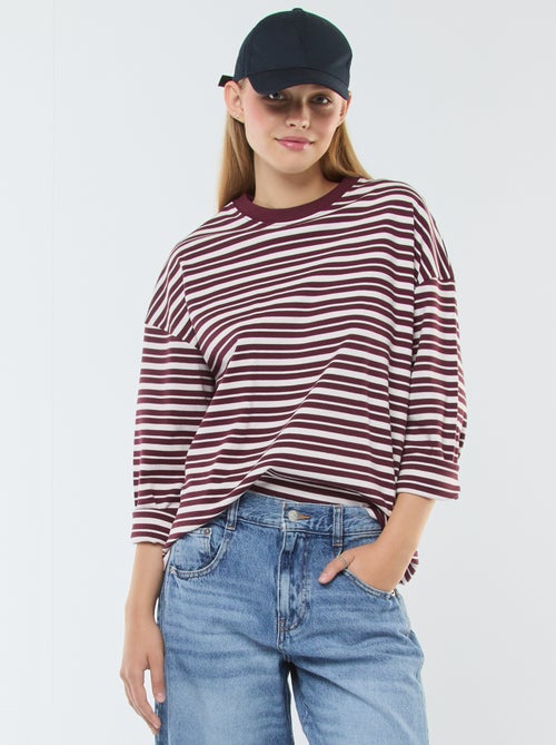 T-shirt a righe maniche lunghe - Kiabi