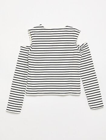 T-shirt a righe senza maniche